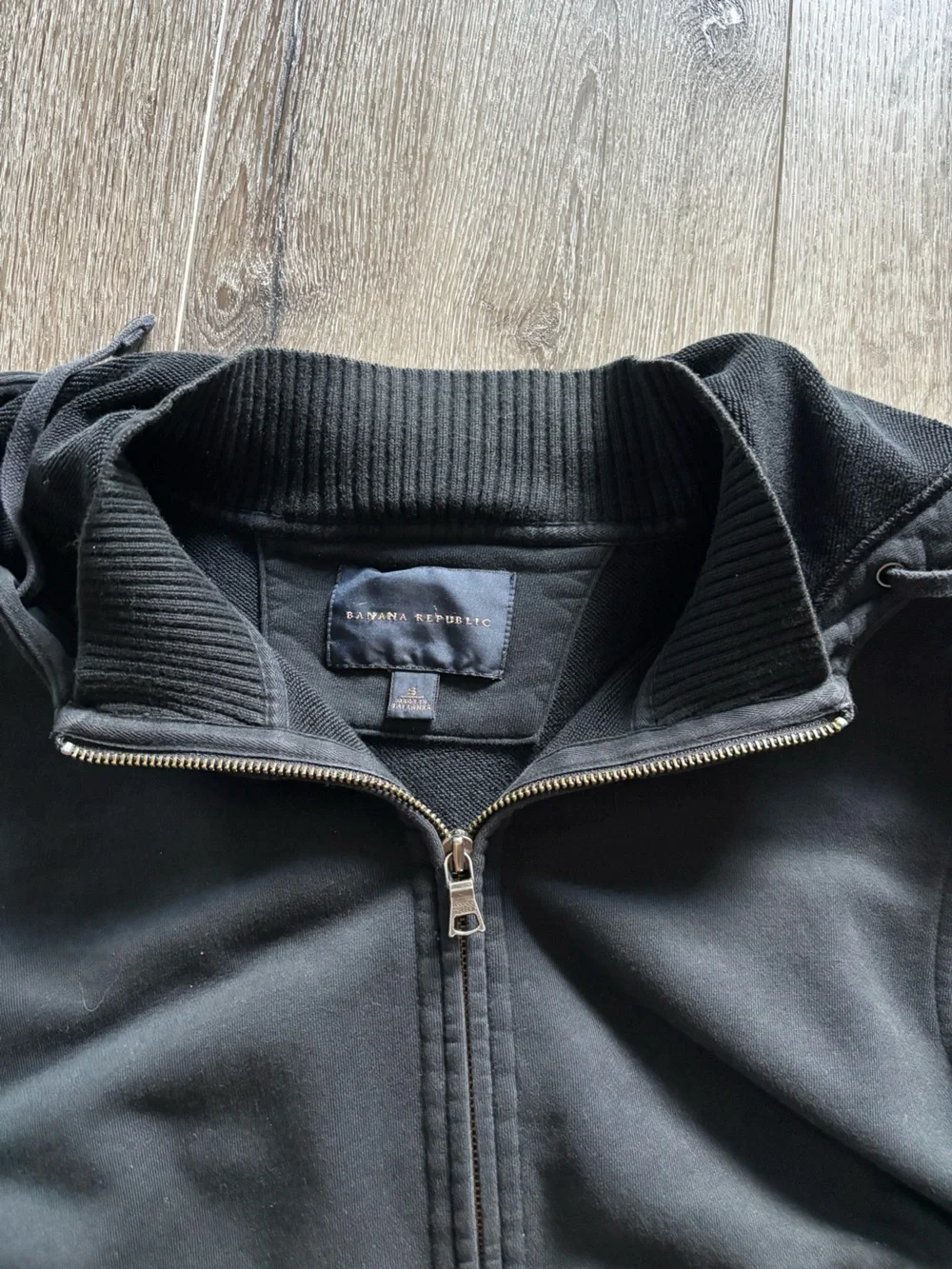 Banana Republic Black Full-Zip Windbreaker Hoodie